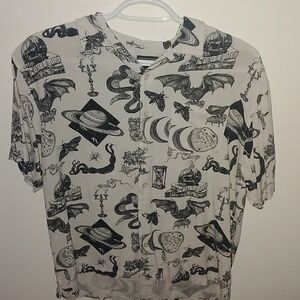 Graphic Print Shirt - Black and White